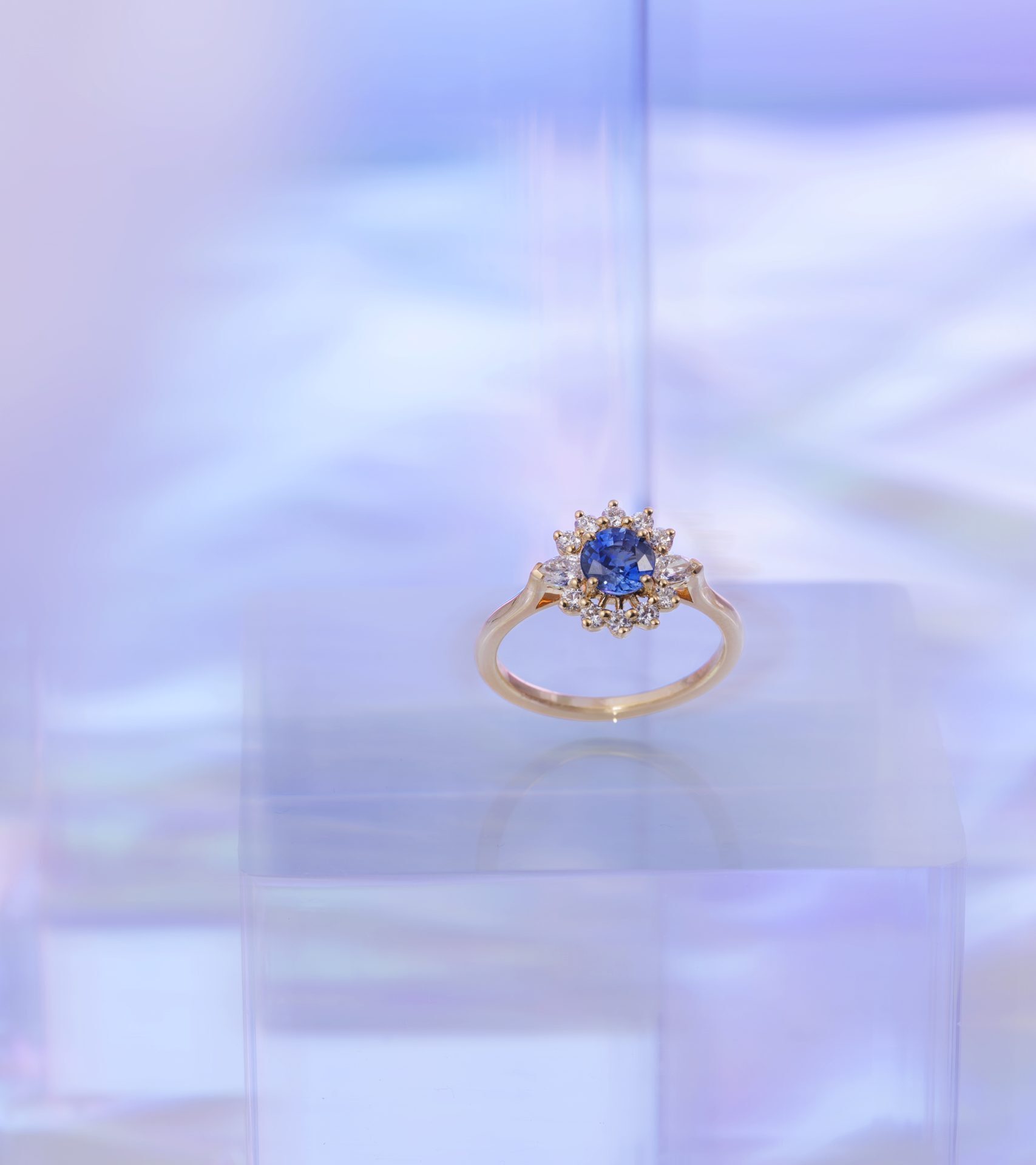 Bague Colombe saphir bleu