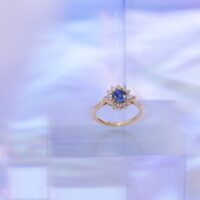 Bague Colombe saphir bleu
