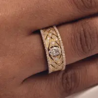 Bague Céleste fine - vue 2 portée
