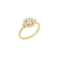 Bague Colombe Classique Diamant Or jaune vue 2
